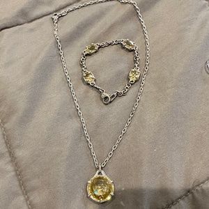 Judith ripka necklace and 2 bracelets and matching earrings